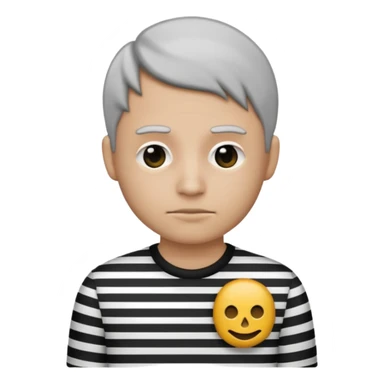 
black and white striped shirt criminal emoji sticker