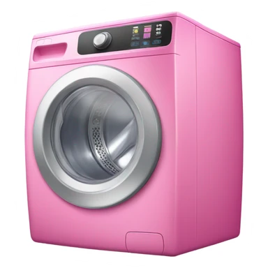 pink washing machine with a ribbon attached sticker