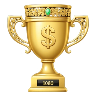 money trophy with 10B on it  sticker
