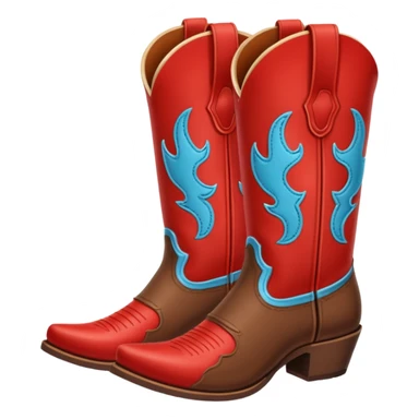 red and brown cowgirl boots sticker