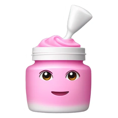 Pink face cream product sticker