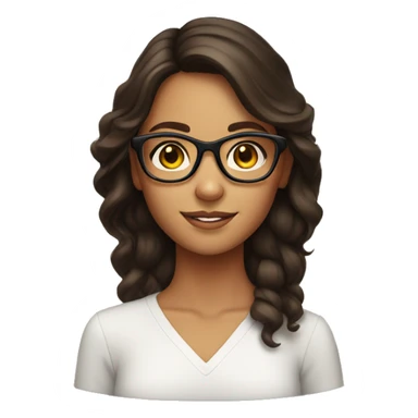 tanned brunette girl in glasses with hazel eyes  sticker