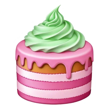 Pink cake with green cream sticker