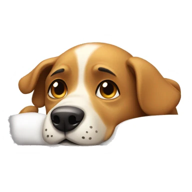 A dog going to bed sticker