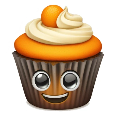 Orange cupcake with a happy face  sticker