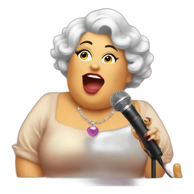 Fall themed drag queen aunt overweight talking into microphone sticker