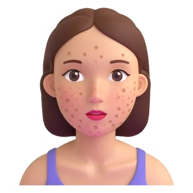 chica con acné en el rostro sticker