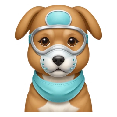 dog Wearing Medical Mask sticker