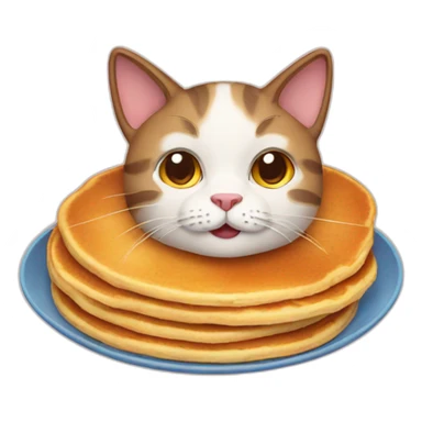 Cat with pancakes sticker