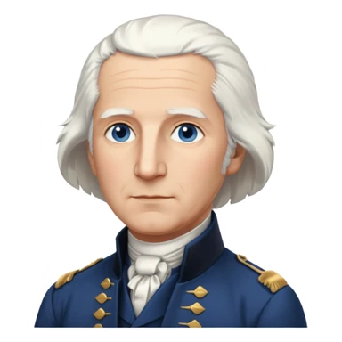 Draw George Washington with white hair, colonial suit & calm expression. sticker