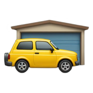 garage with a car sticker