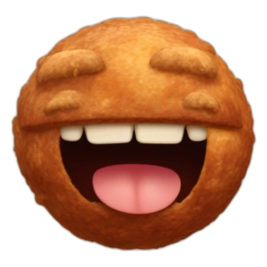 Anthropomorphic meatball with arms and legs sticker