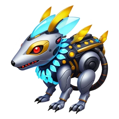  exotic modern cyber-Protogen-Fakémon-Pokémon-Vernid-creature sticker