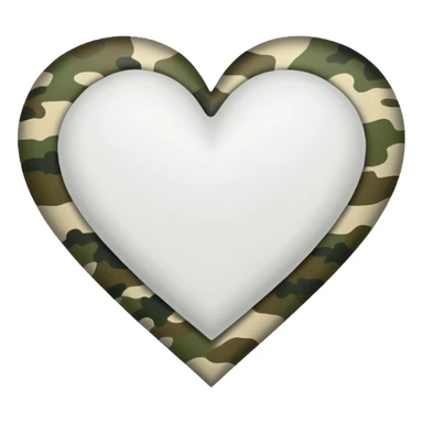 white heart with a camouflage pattern sticker