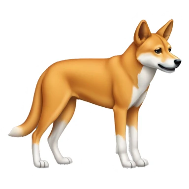 female dingo, orange, full body thick sticker