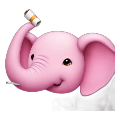 Pink elephant with a cigarette sticker