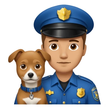 Policeman with a dog sticker