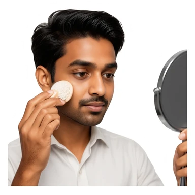 Indian young man at 26 years old cleaned face sticker