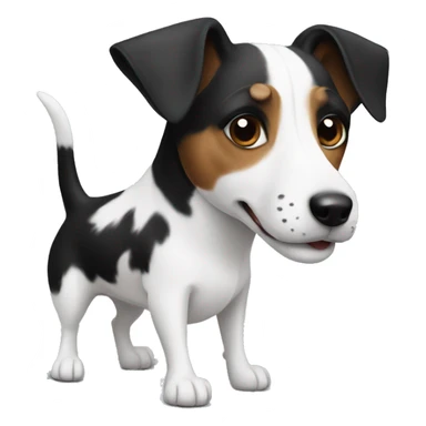 Black and white Jack Russell dog sticker