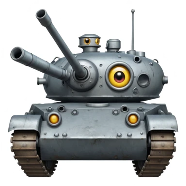 tank that has an eye and a mouth  sticker