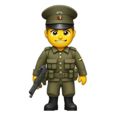 german soldier, who points his hand forward, with an emblem on him hat sticker