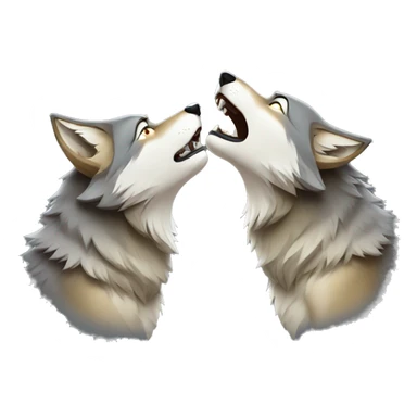 two wolves sad howling sticker