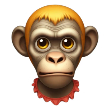 Clown monkey with sad face sticker