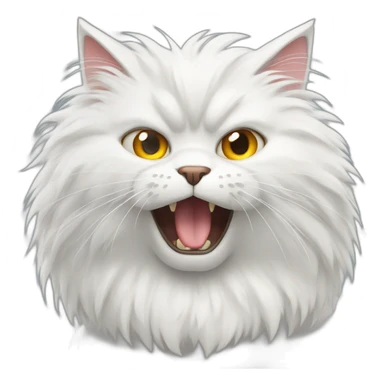 white angry fluffy cats with different eyes sticker