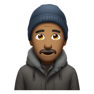 A man who is cold sticker