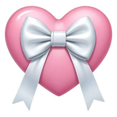 corazón rosa con moño blanco  sticker