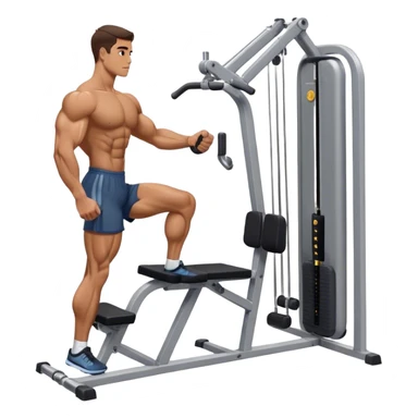 side-view of guy using calf-raise machine sticker