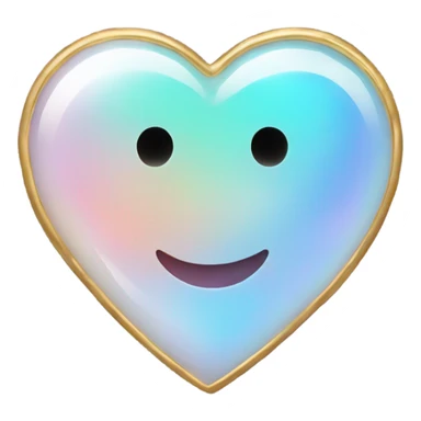 opal gemstone smiley heart eyes gold outline sticker