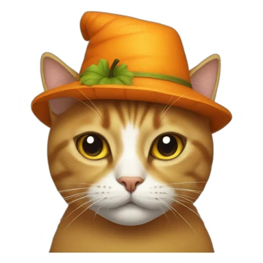 cat with pumpkin hat sticker