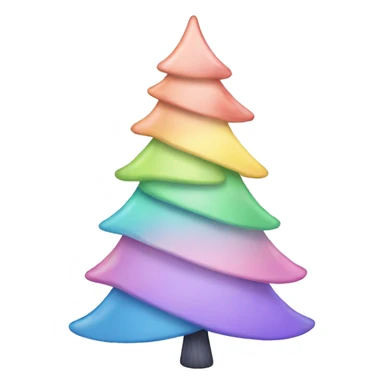 Rainbow pastel Christmas tree sticker