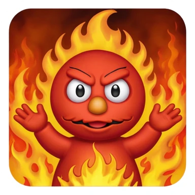 Elmo angry surrounded by fire sticker