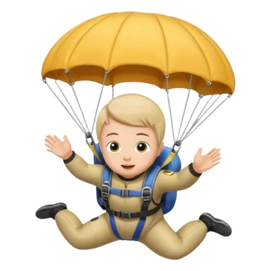 Skydiving baby with parachute and UFO sticker