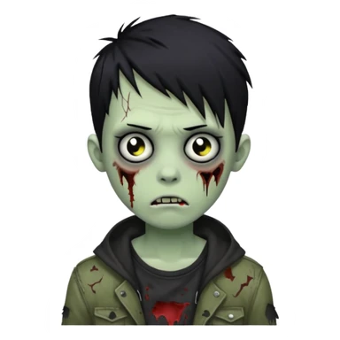emo zombie boy with black hair sticker