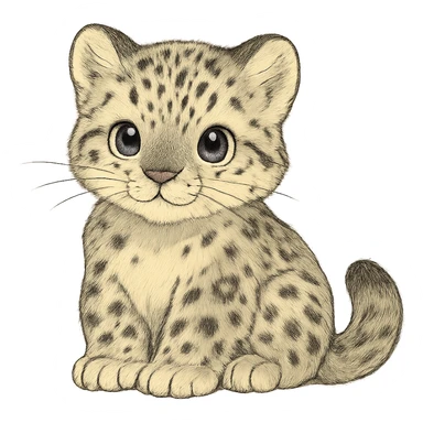 cute baby snow leopard sticker