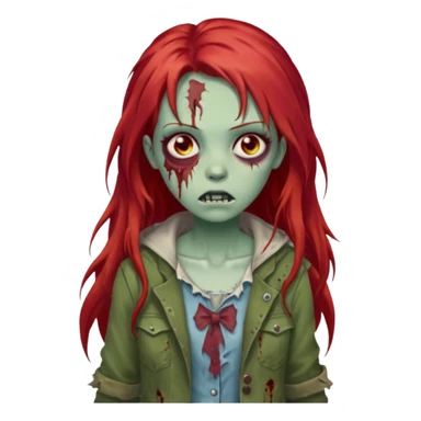 garota zumbi com o cabelo vermelho longo  sticker