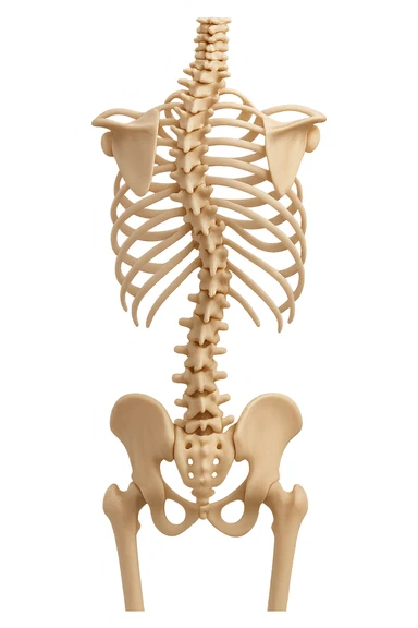 spina dorsale anatomica umana storta, iperrealistico 4k sticker