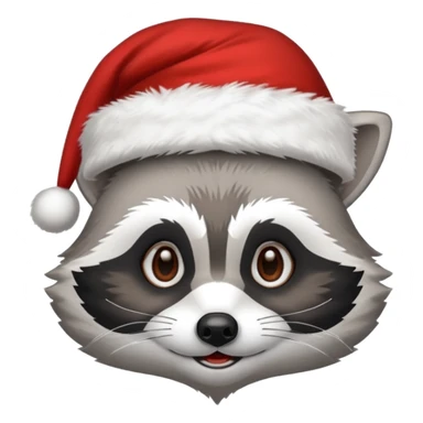 racoon santa sticker