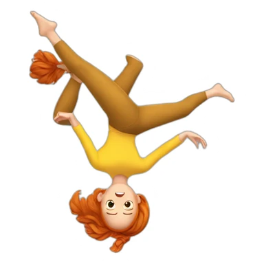 ginger girl doing a backflip sticker