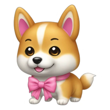 Shiba inu hello kitty style with the bow on uts ear sticker