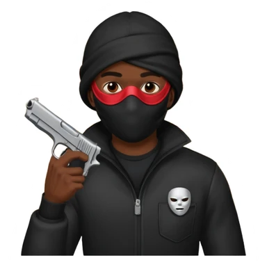 Make a black guy robbing store with pistol sticker