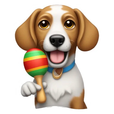 Dog with maracas sticker