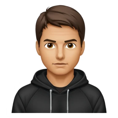 tom cruise with black hoodie sticker