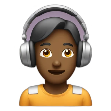 listening to music with headphones sticker
