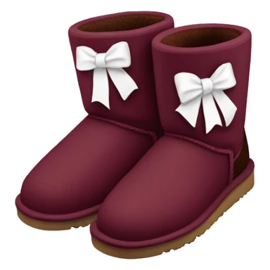 burgundy Ugg boots with white bows sticker