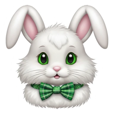 cute Easter bunny with a green plaid bow tie sticker