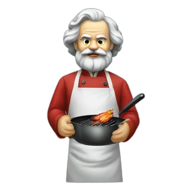 karl marx cooks barbecue sticker